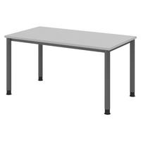 SCHREIBTISCH Serie-H 80/140/74 cm in Grau/Graphitfarben - Graphitfarben/Grau, Holzwerkstoff (80/140/74cm) - bümö