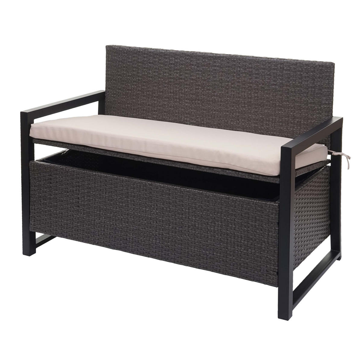 POLY-RATTAN 2ER SITZBANK Grau, Beige - Beige/Grau, Kunststoff (117/87/57cm) - MCW