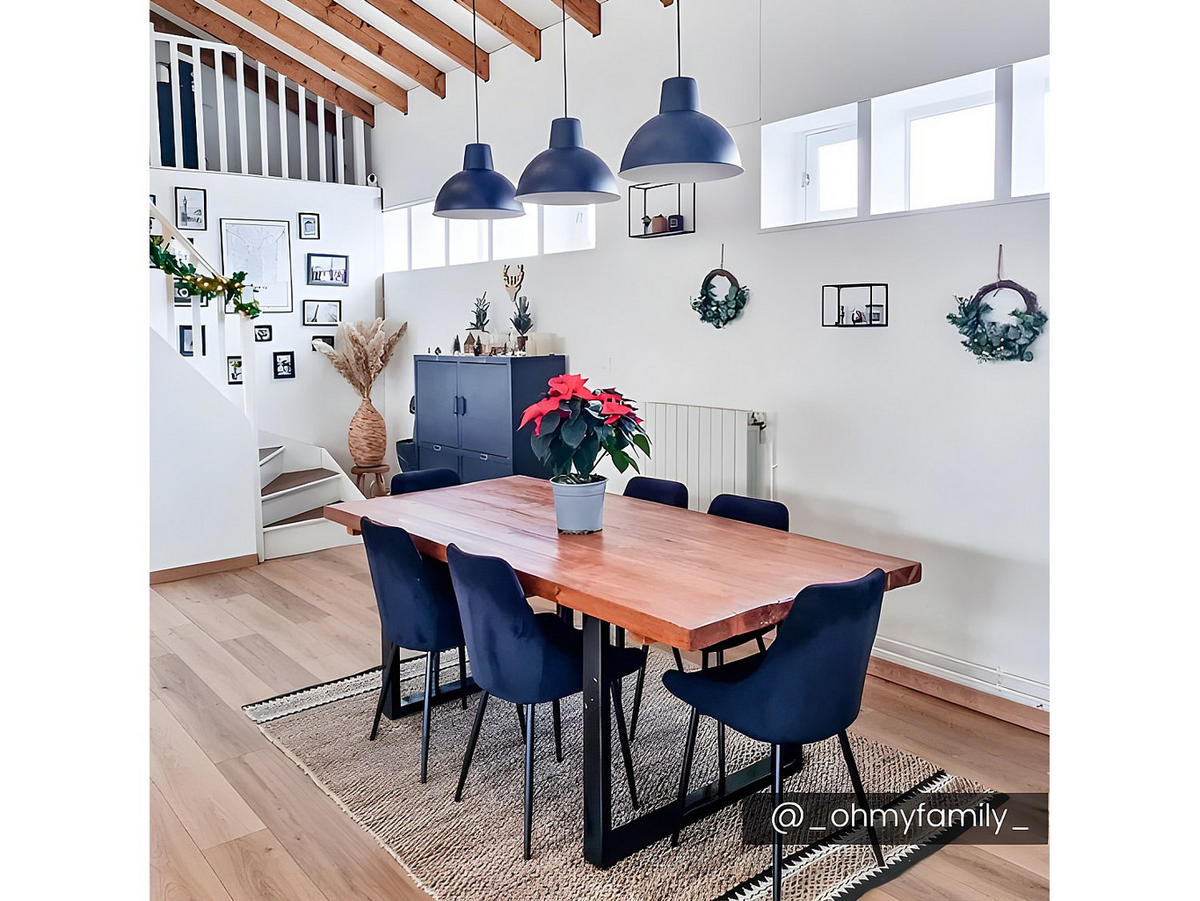 STUHL - 49 cmcm x 56 cmcm - Samt, Stoff - Marineblau - MASURIE - Blau, Textil (49/85.5/56cm) - Vente-Unique