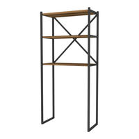 BADEZIMMERREGAL Askersund - Walnussfarben, Holzwerkstoff/Metall (66/160/34cm) - [en.casa]