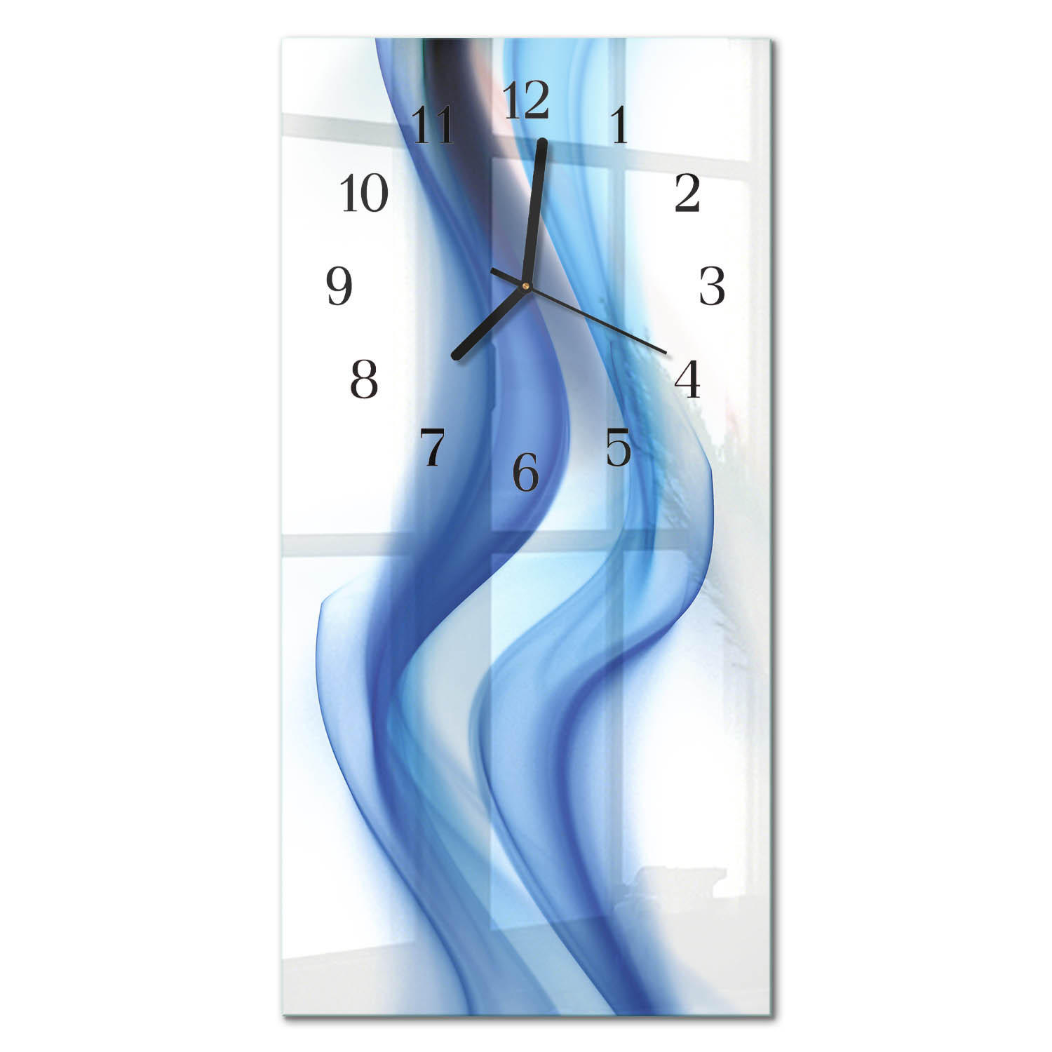WANDUHR 60x30 cm - Horizont - Blau, Glas (30/60/0.4cm) - TULUP