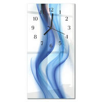 WANDUHR 60x30 cm - Horizont - Blau, Glas (30/60/0.4cm) - TULUP