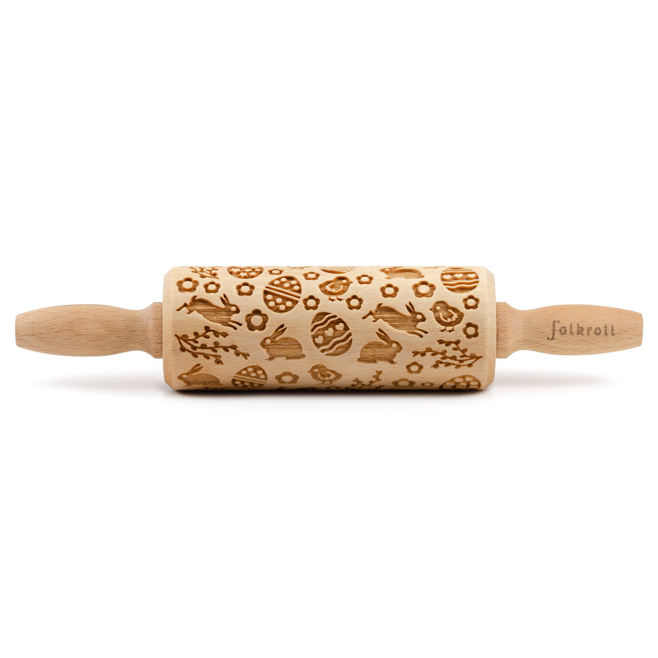 MOTIV-TEIGROLLE Ostermix, junior, 23 cm, Buchenholz - Braun, Holz (4.5cm) - Folkroll