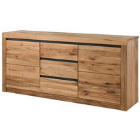 SIDEBOARD Wildeiche / Zerreiche 185x43x80 natur geölt MONTREUX #155 - Braun, Holz (185/80/43cm) - Massivmoebel24