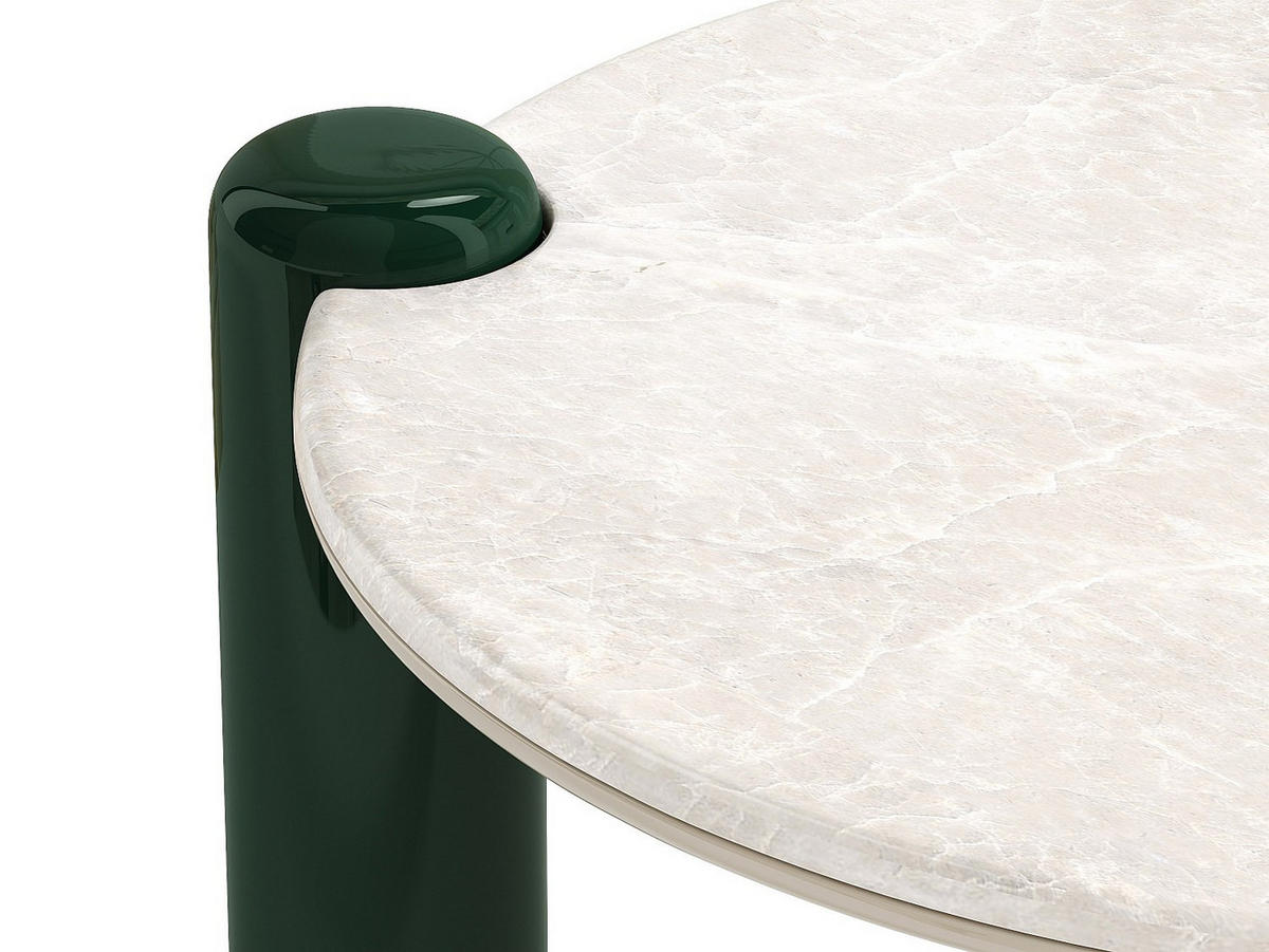 COUCHTISCH - 90 cm x 90 cm - marmor - weiß Narodi - Weiß, Stein (90/90/40cm) - Vente-Unique