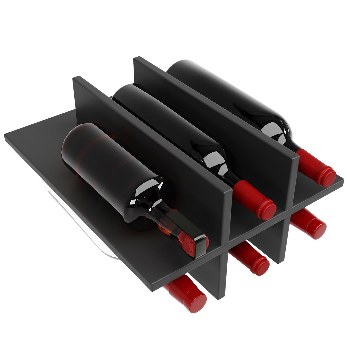 SERVIERWAGEN 102x45x92cm Schwarz mit Weinregal,Trennwänden & Lenkrollen - Schwarz, Holzwerkstoff (102/92/45cm) - Modfu