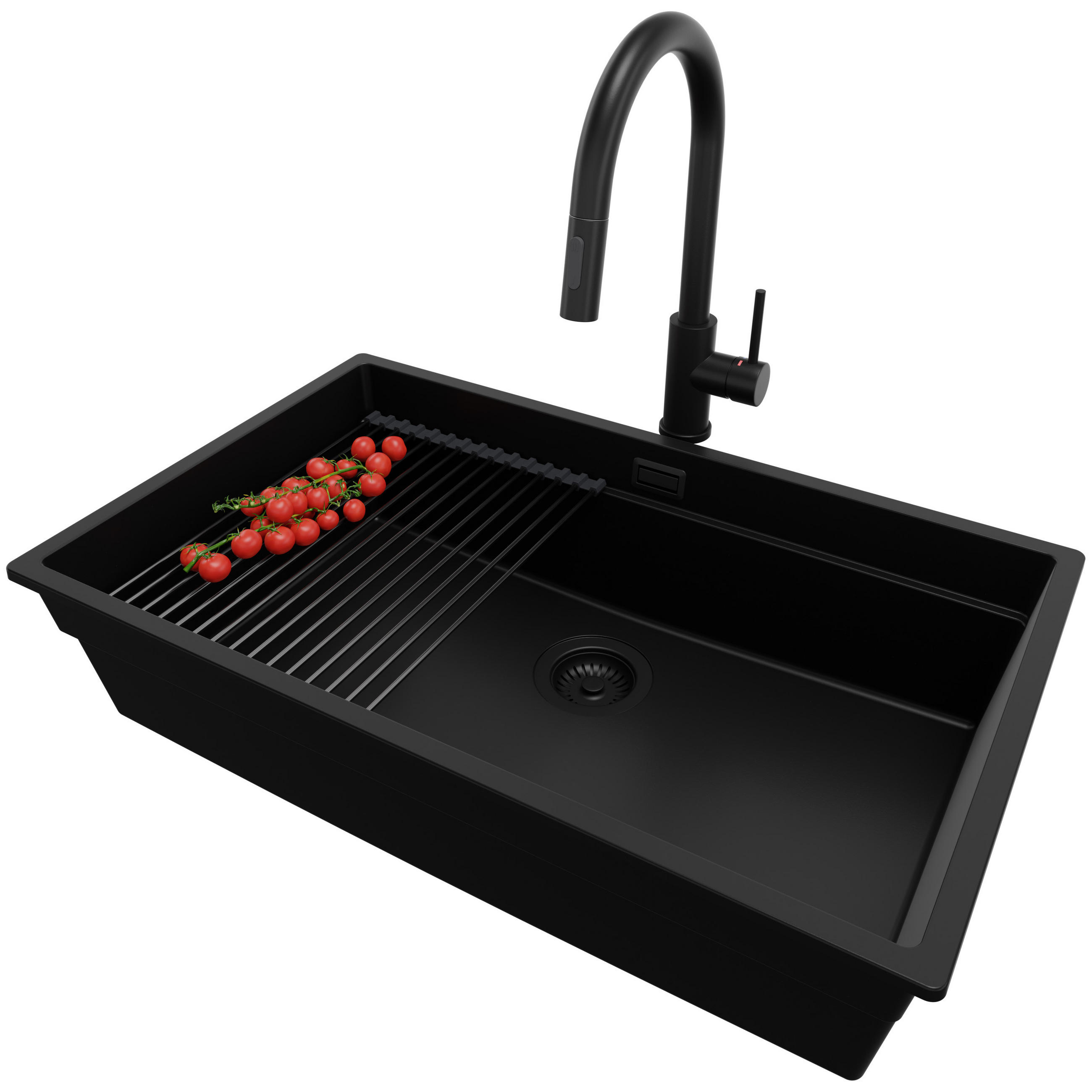 Primagran Granitspüle Schwarz, Schwarz, Schwarz, Schwarz 76x20x47 cm
