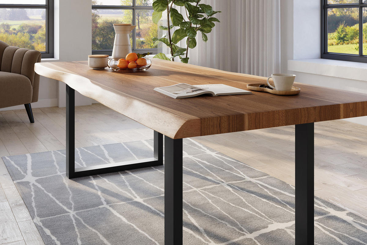 ESSTISCH TITAN - Beige/Schwarz, Holz (110/240/79cm) - SAM