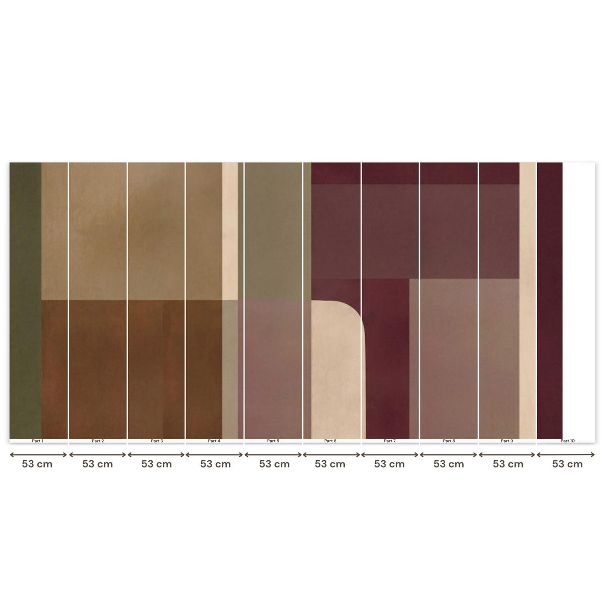 TAPETE - Unis - Abstrakt - Bordeaux - Linien - 500x240 cm - Multicolor, Papier (500/240cm) - OnlyWow