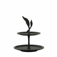 ETAGERE Foglia Schwarz 30/30/36 cm - Schwarz, Metall (30/36cm) - Light & Living