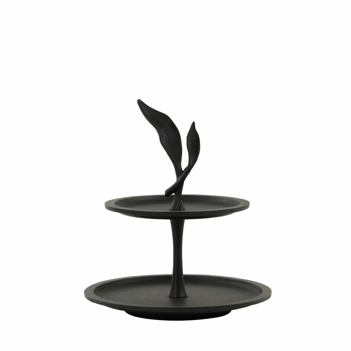 ETAGERE Foglia Schwarz 30/30/36 cm - Schwarz, Metall (30/36cm) - Light & Living