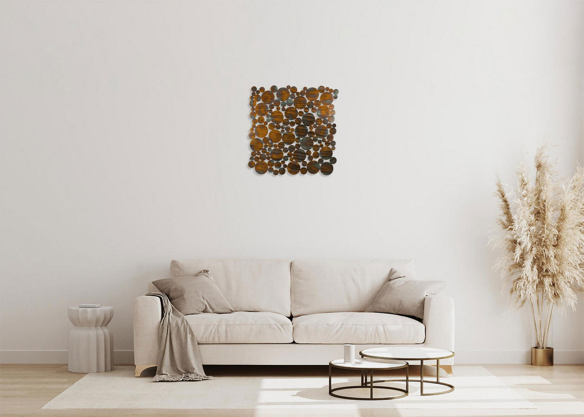 WANDDEKO Kupfer 78/78 cm - Kupferfarben, Metall (3.9/78/3cm) - KUNSTLOFT