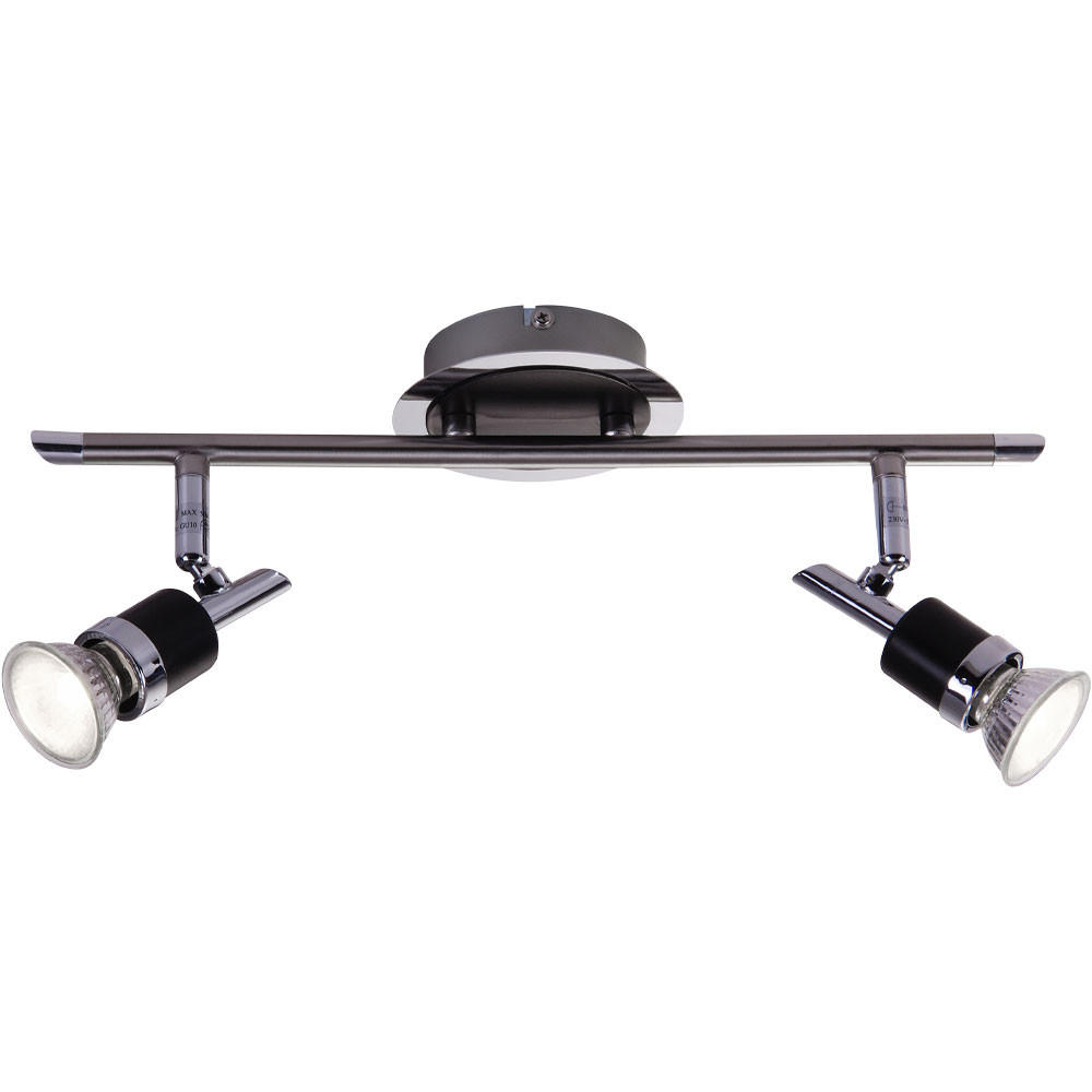 LED DECKENLEUCHTE Chrom Schwarz Schwenkbar - Silberfarben, Metall (38/6/13.5cm) - Globo Lighting