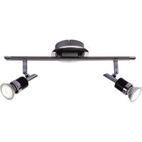 LED DECKENLEUCHTE Chrom Schwarz Schwenkbar - Silberfarben, Metall (38/6/13.5cm) - Globo Lighting