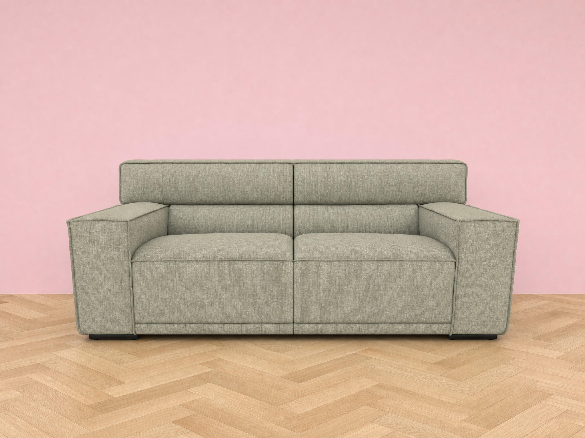 2,5-SITZER Umea Chenille Grün 194/106/78 cm - Jadegrün, Kunststoff/Textil (194/78/106cm) - foamnova