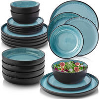 TAFELSERVICE GRANADA - 24 teilig aus Steingut - Blau, Stein (27/6.3/27cm) - Sänger