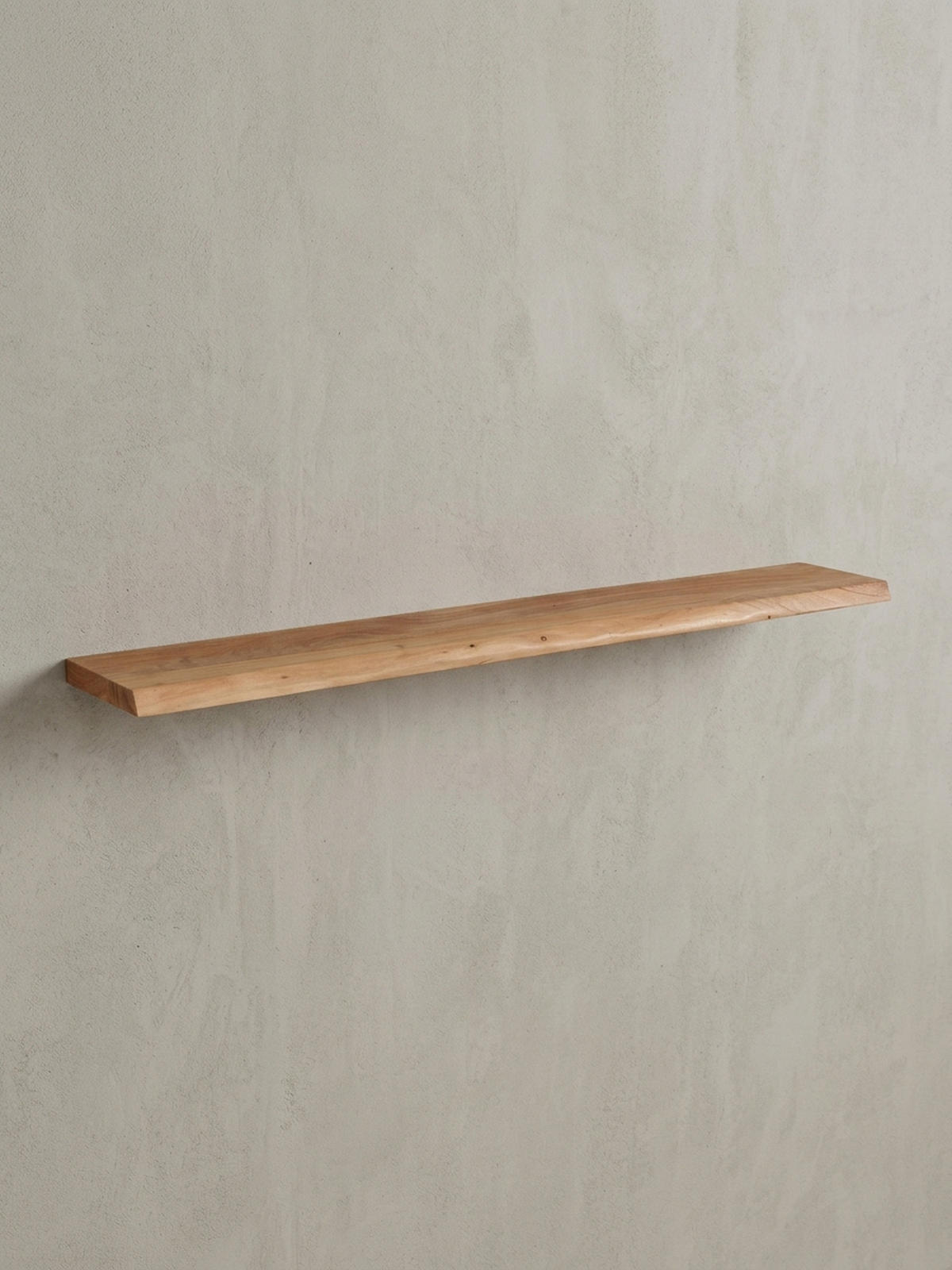 WANDREGAL Akazienholz Baumkante Rustikal, Beige 160x26x4 cm - Beige, Holz (160/4/26cm) - KADIMA DESIGN