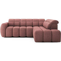 ECKSOFA mit elektrischem Sitzvorschub, Bettkasten und verstellbare Kopflehnen - Rosa, Naturmaterialien/Textil (208/258cm) - Eltap