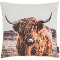 KISSENHÜLLE Into the Wild Yak - Braun/Weiß, Textil (45/45cm) - Magma Heimtexx