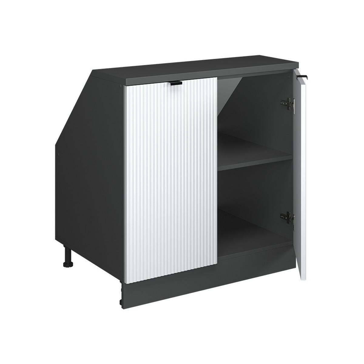 ORMARIĆ ZA KOSI KROV S VRATA Rion Bijeli grebeni 80 x 81.6 cm s 2 vrata, korpus ormara dubine 60 cm - bijela/antracit, drvni materijal (80/83.8/60cm) - Vicco