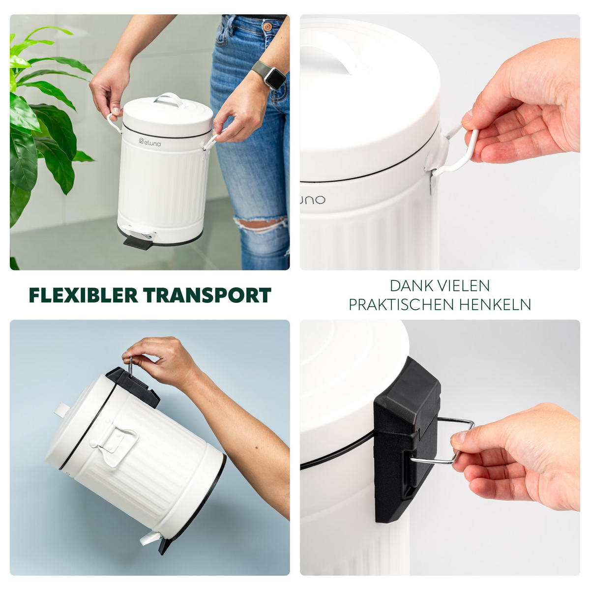 KOSMETIKEIMER 3 Liter, weiß, Metall - Weiß, Metall (17/27/20.5cm) - eluno