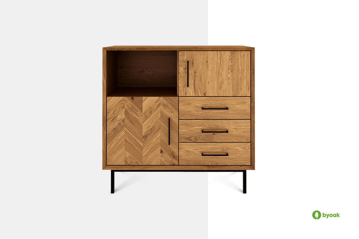KOMMODE HOCH LEON Kernbuche - Kernbuche, Holz (97/95/45cm) - byoak