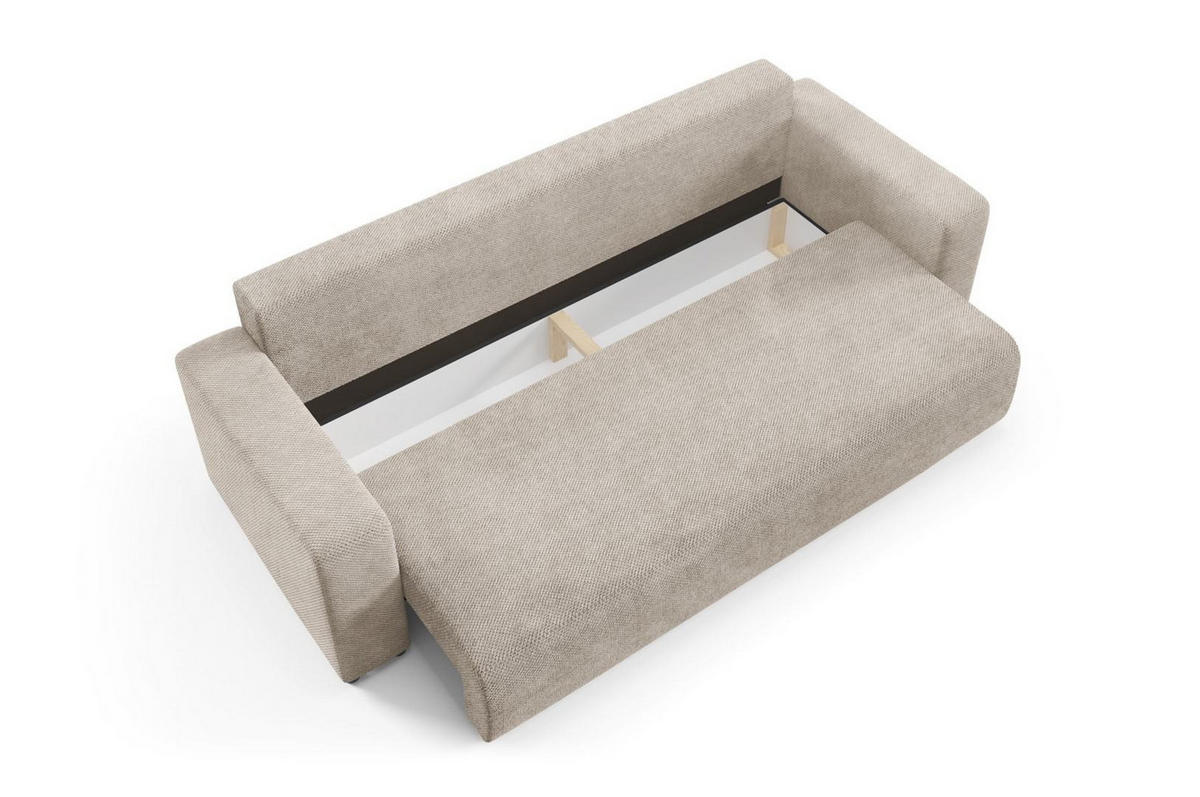 SCHLAFSOFA mit Bettkasten Beige - Beige, Textil (247/88/93cm) - Furnisell