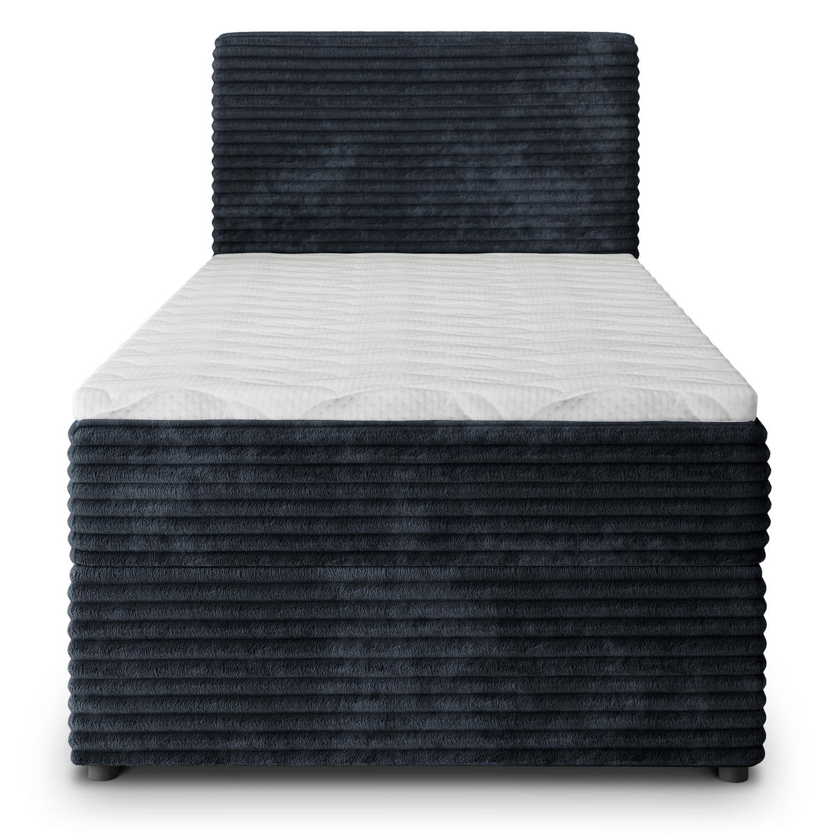 BOXBETT PISA 80 80x200 cm mit Matratze und Topper, H2+H3 - Schwarz - Schwarz, Holz (80/200cm) - MASSENO