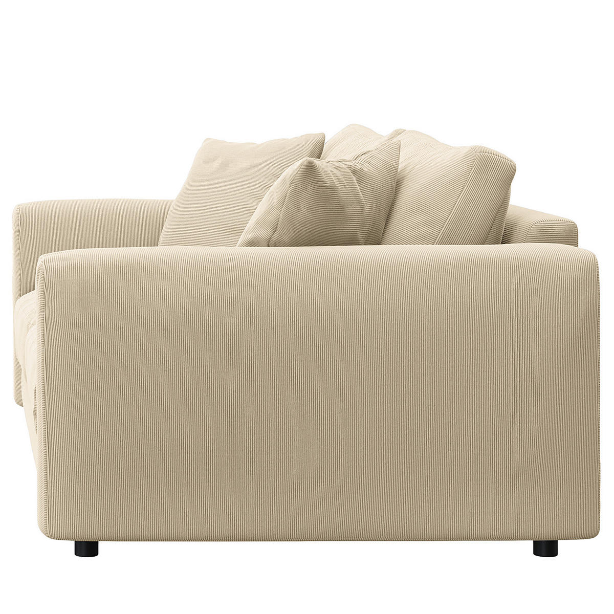 2,5-SITZER SOFA - Beige/Schwarz, Holz/Kunststoff (182/79/106cm) - home24