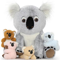 PLÜSCHTIER Koala mit 4 Babys 45 cm Grau-weiß - Multicolor, Textil (43/45cm)