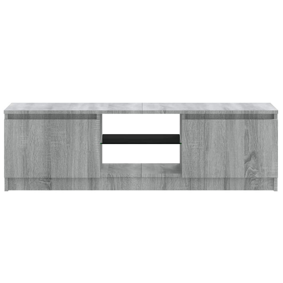 TV-SCHRANK Mit Led-Leuchten Grau Sonoma 120/30/36 Cm - Grau, Holzwerkstoff (30/36/120cm) - vidaXL