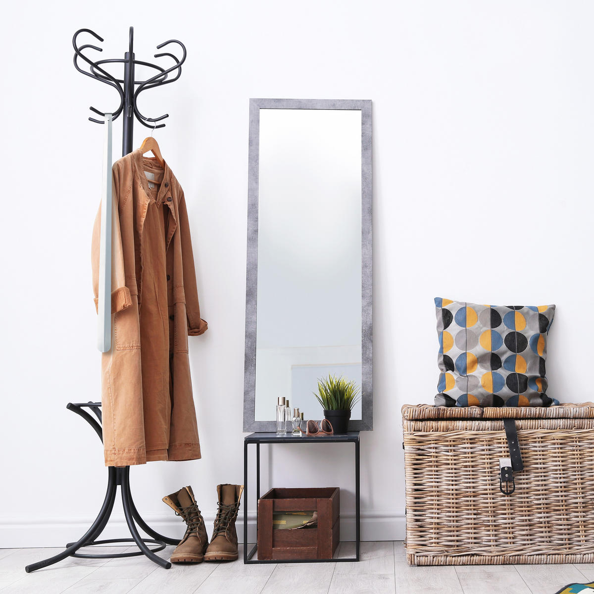 ŠATKOHÁK - strieborná, kov (4/3.5/70cm) - Relaxdays