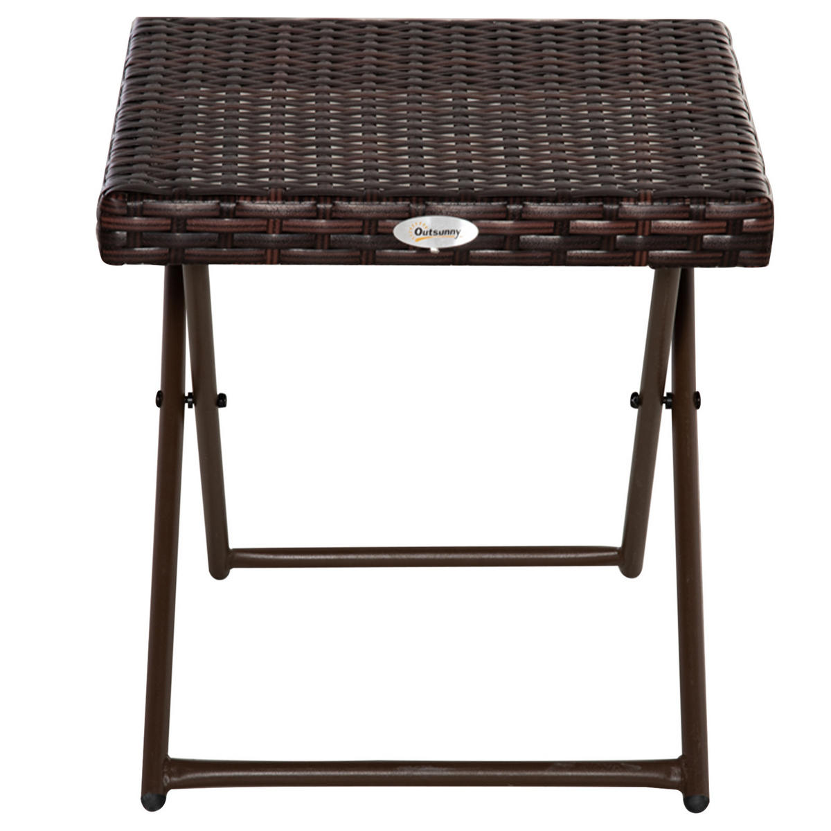 BEISTELLTISCH DE-06652 klappbar, Polyrattan Braun - Braun, Kunststoff/Metall (40/40/40cm) - ComfortXL