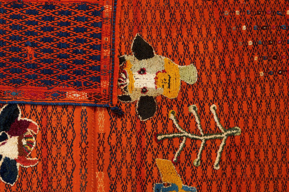 HANDWEBTEPPICH Sumak Sirdjan Orange 160/155 cm Schurwolle - Orange, Textil (155/160cm) - Looma