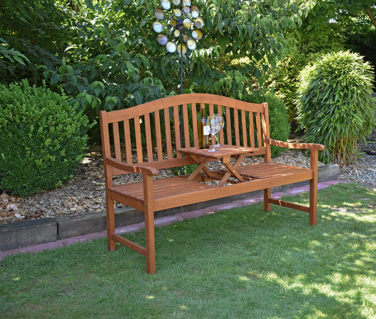 GARTENBANK Arles Terrassenbank - Braun, Holz (63/105/150cm) - DELUKE