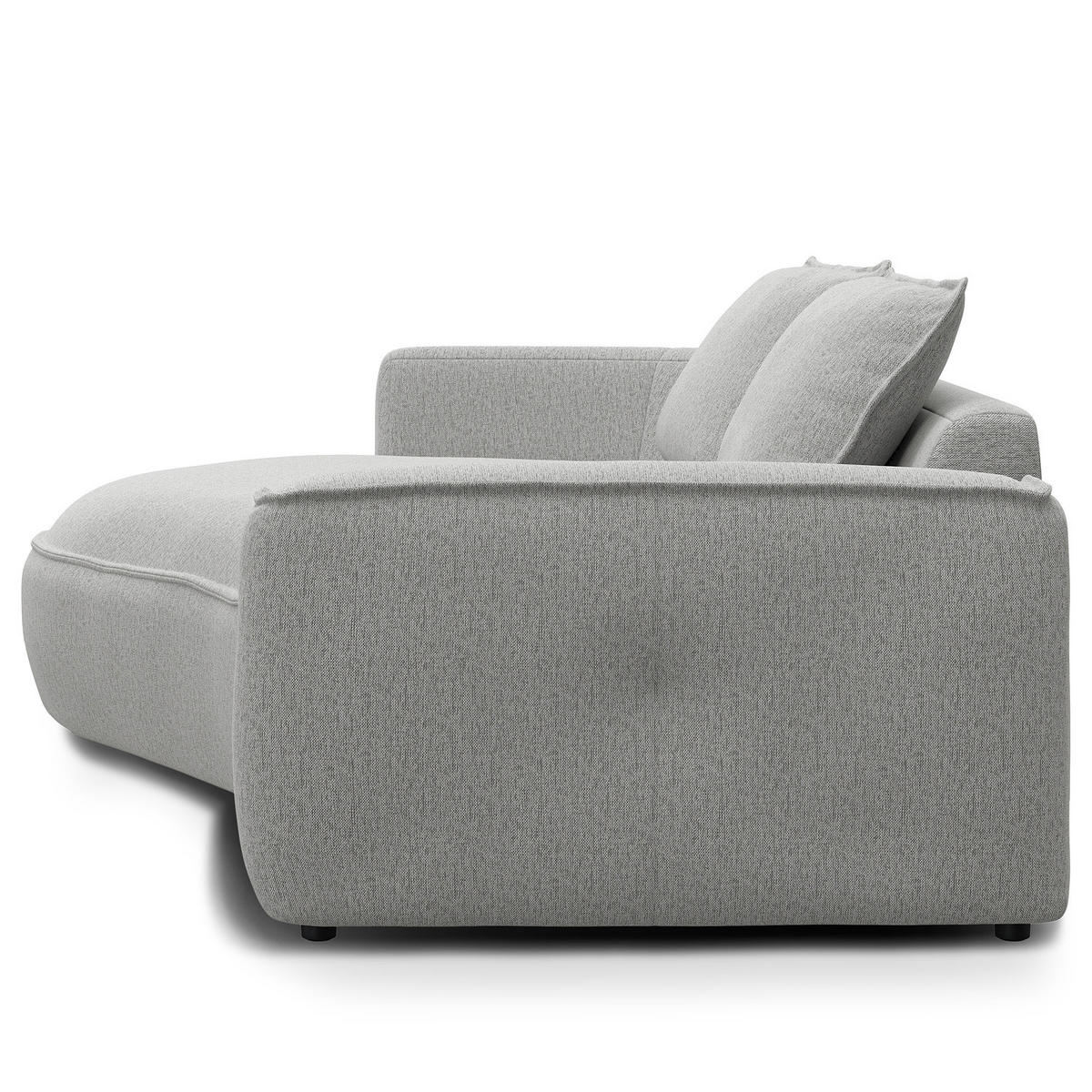 2,5-SITZER SOFA - Hellgrau/Schwarz, Kunststoff/Textil (217/82/146cm) - home24