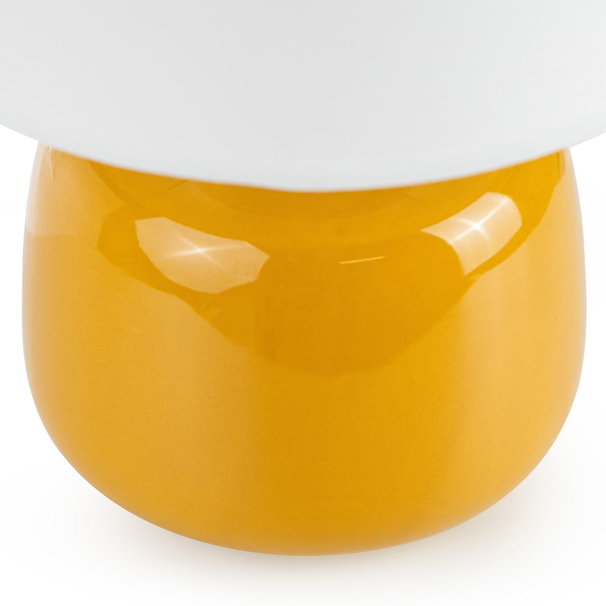 TISCHLEUCHTE STIVUS, Tischlampe, Gelb, Weiß - Gelb, Keramik/Textil (22/22/31.5cm) - KONSIMO®