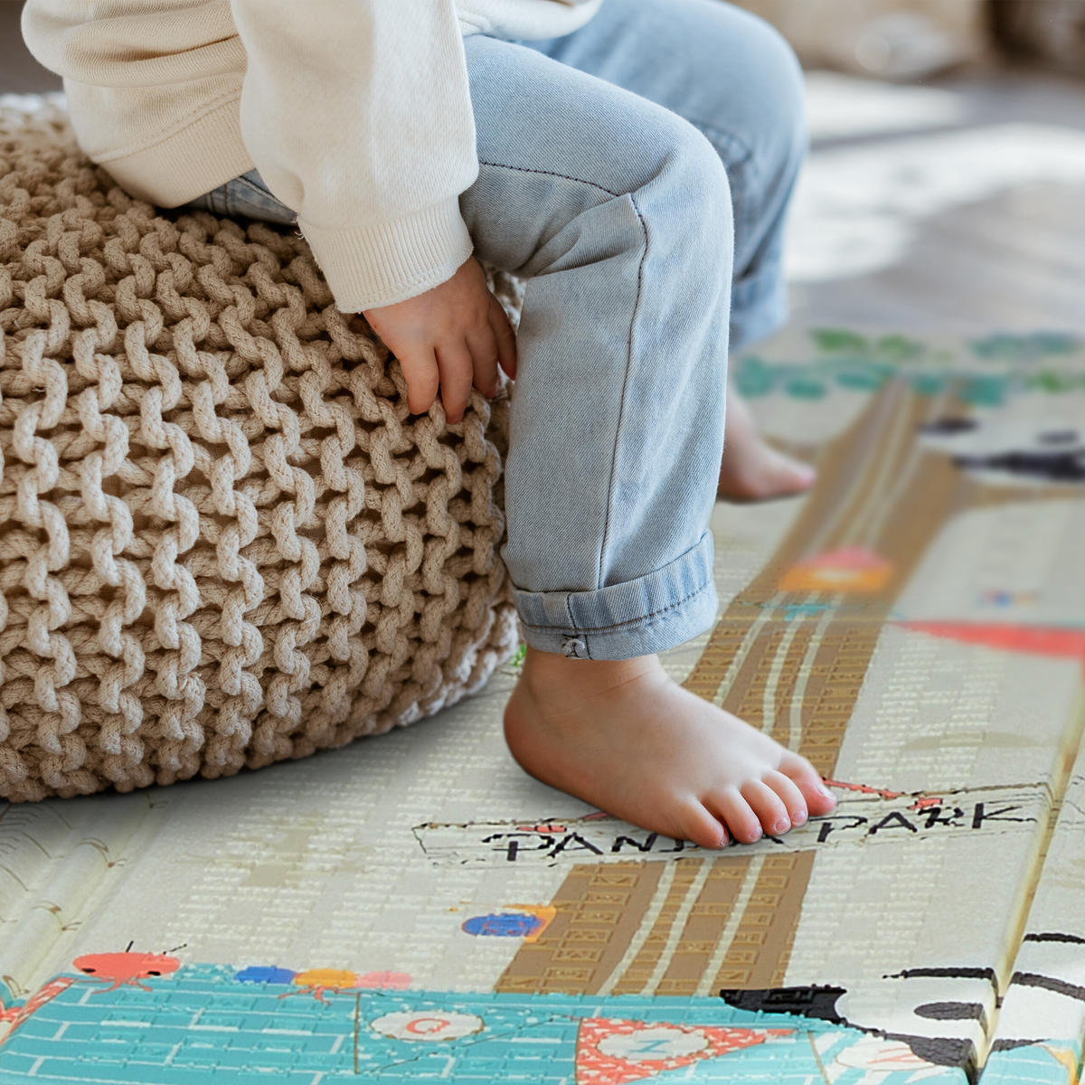 SPIELMATTE - Multicolor, Kunststoff/Textil (195/175cm) - Relaxdays