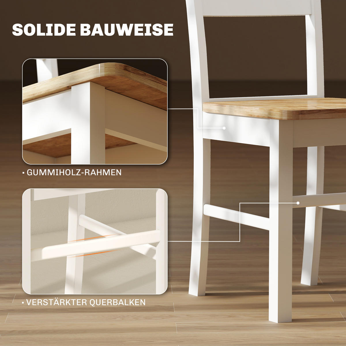 ESSZIMMERSTÜHLE 2er-Set Eichefarben 50.5/40.0/88.5 cm - Eichefarben, Holz (40/88.5/50.5cm)