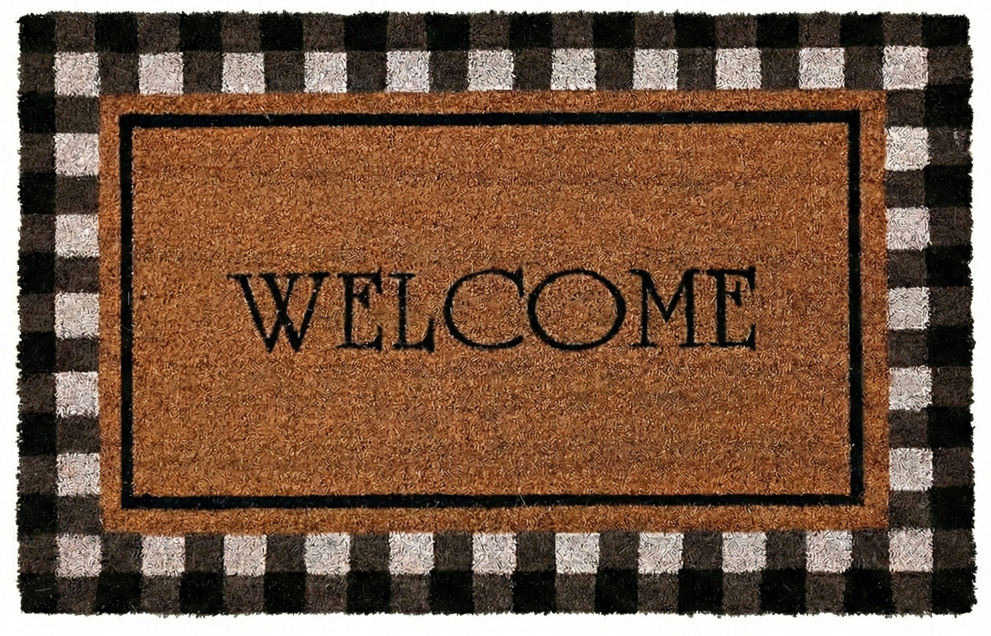 FUSSMATTE XL Kokosmatte mit Welcome-Schriftzug 50x80cm - Multicolor, Naturmaterialien (80/50cm) - Melius Vivere