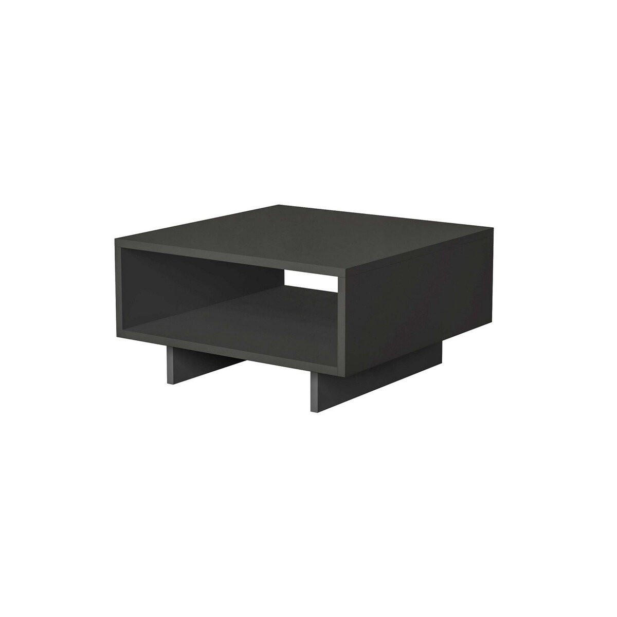 COUCHTISCH mit 1 Regal L60 cm - Hola - Anthrazit, Holzwerkstoff (60/60/32cm) - Calicosy