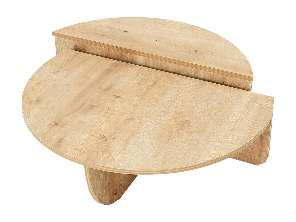 COUCHTISCH 2-teilig - Naturfarben hell - ALOEVA - Naturfarben, Holz (90/60/30cm) - Vente-Unique