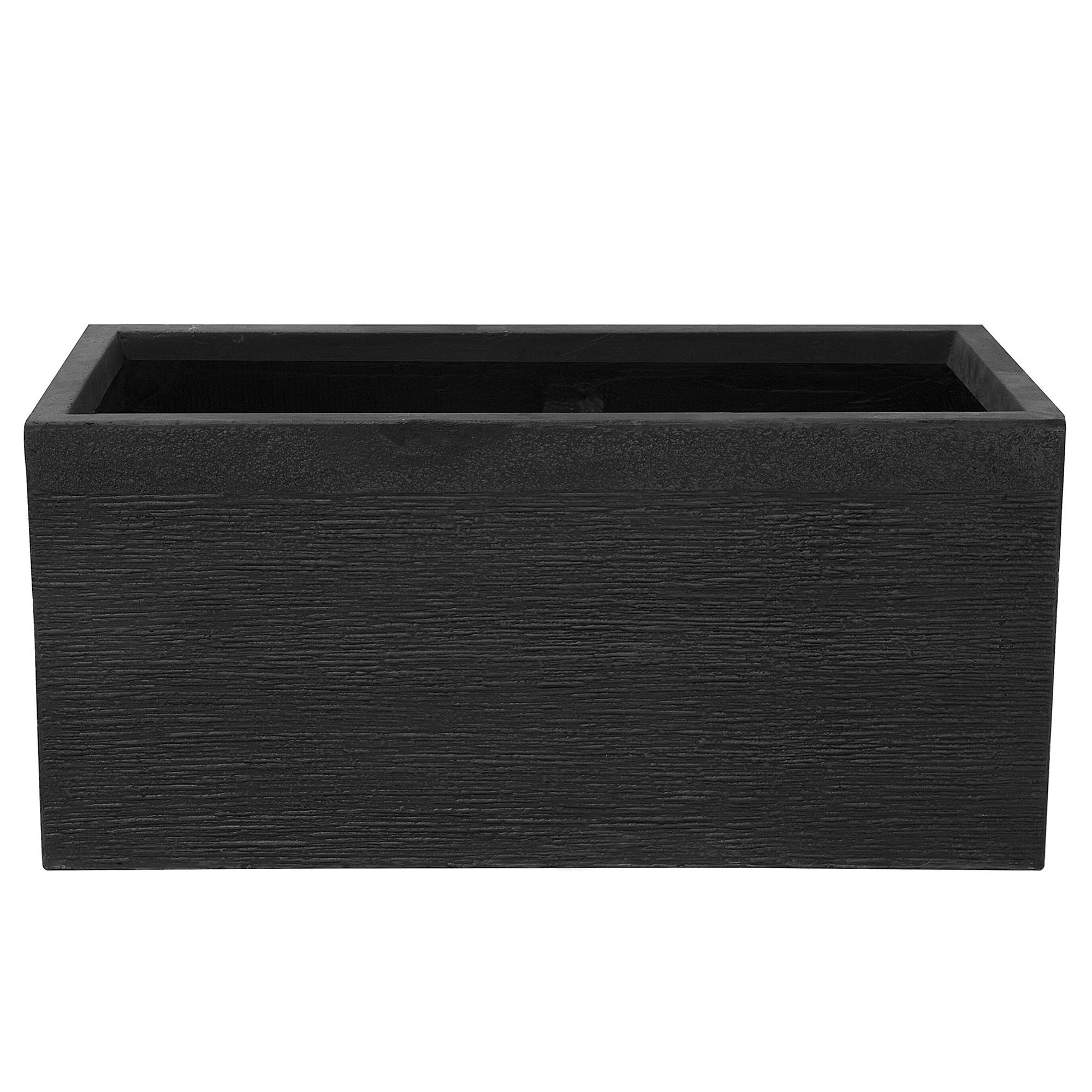 BLUMENTOPF Schwarz Myra - Schwarz, Naturmaterialien (38cm) - Beliani