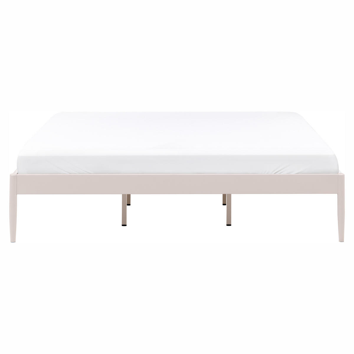 BETT mit Lattenrost 180/200 Stahl Hellbeige Vaurs - Beige, Metall (180/200cm) - Beliani