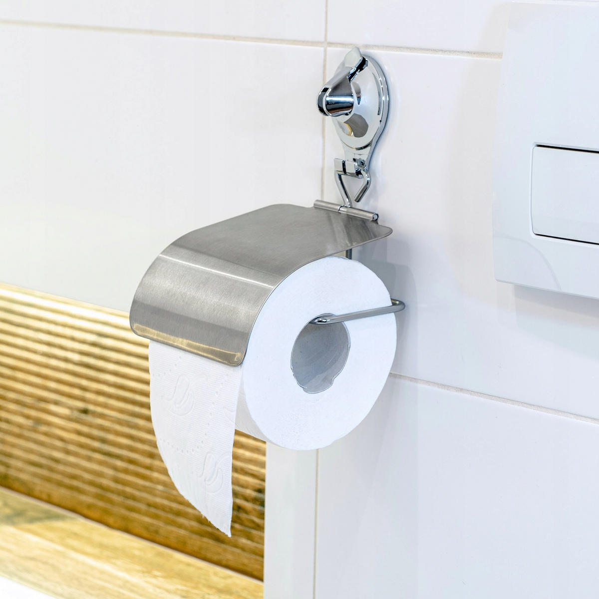 TOILETTENPAPIERHALTER 10 x 22 cm, silber - Silberfarben, Metall (10/22cm) - KADAX