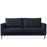 SOFA LUMO, 3-Sitzer, Dunkelblau - Schwarz/Dunkelblau, Holz/Holzwerkstoff (198/90/95cm) - KONSIMO®