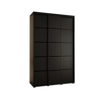 SCHWEBETÜRENSCHRANK 235,2/150/60 3-türig - Schwarz, Holz/Metall (150/235/60cm) - Abiks Möbel