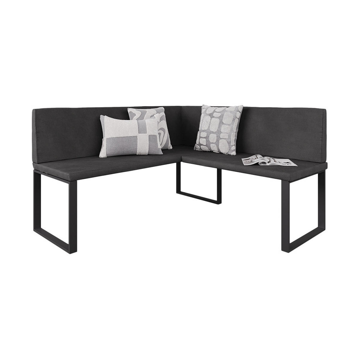 LAVICE DO JÍDELNY DO ROHU Ravon Antracit - antracitová, textil (150/87/150cm) - Vicco