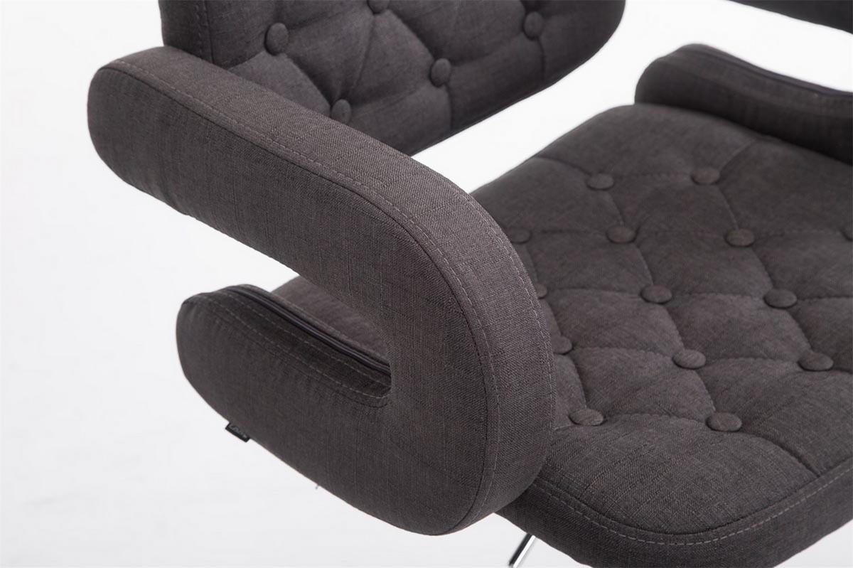 BARHOCKER Dubai, Gestell Metall in Chromoptik, STOFF Dunkelgrau - Chromfarben/Dunkelgrau, Textil/Metall (52/100/55cm) - TPFLiving
