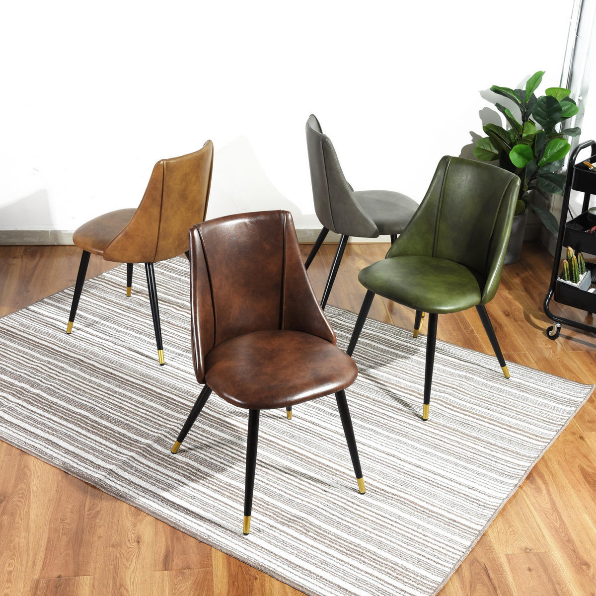 STUHL-SET 2 Stück in Samt - Dunkelbraun/Schwarz, Holzwerkstoff/Textil (50/83/49cm) - Urban Meuble